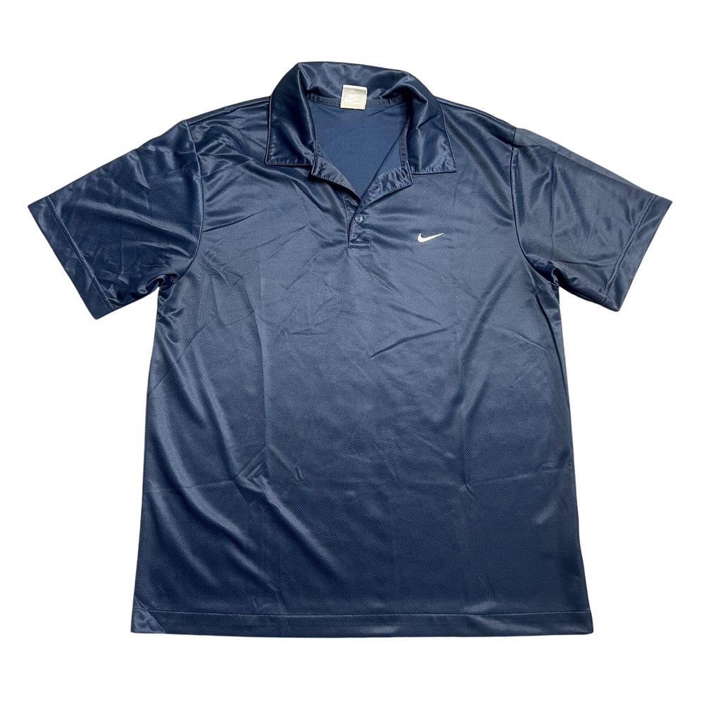 Nike Sportswear Polo Men's Large Navy Blue Shirt Short Sleeve 245491-451 READ